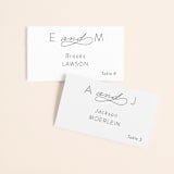 "Forever And" - Place Cards in Black Tie by Kim Dietrich Elam - Front with Free Guest Printing