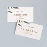 "Love Grows" - Place Cards in Leaf by Leah Bisch - Front with Free Guest Printing