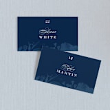 "Floral screenprint" - Place Cards in Navy by Jennifer Wick - Front with Free Guest Printing