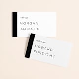 "Basically" - Place Cards in Noir by 2birdstone - Front with Free Guest Printing