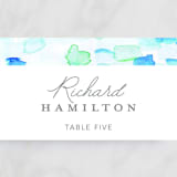 "Sea Glass" - Place Cards in Ocean by Hudson meet Rose - Detail