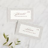 "Simply Grand" - Place Cards in Dove by Hooray Creative - Front with Free Guest Printing
