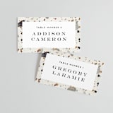 "Terrazzo Frame" - Place Cards in Mustard by Amy Payne - Front with Free Guest Printing