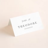"Simplicity" - Place Cards in Smoke by Amy Ngo - Folded with Free Guest Printing