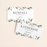 "Watercolor Wreath" - Place Cards in Linen by Katrina Crouch - Front with Free Guest Printing