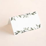 "Watercolor Wreath" - Place Cards in Linen by Katrina Crouch - Blank front