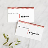 "Alexis" - Place Cards in Coral by Calee A.H. Cecconi - Front with Free Guest Printing
