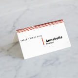 "Alexis" - Place Cards in Coral by Calee A.H. Cecconi - Folded with Free Guest Printing