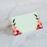 "Cascading Florals" - Place Cards in Rouge by Leah Bisch - Blank front