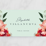 "Cascading Florals" - Place Cards in Rouge by Leah Bisch - Detail