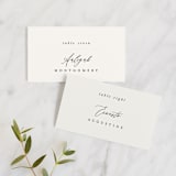 "Timeless" - Place Cards in Taupe by Leah Bisch - Front with Free Guest Printing