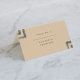 "Simply Modern" - Place Cards in Jade by Something Noir - Folded with Free Guest Printing