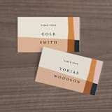 "Color Block" - Place Cards in Peach by Morgan Kendall - Front with Free Guest Printing