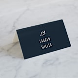 "Swoop" - Place Cards in Midnight by Jen Banks - Folded with Free Guest Printing