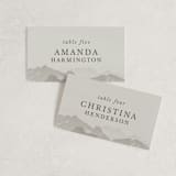"Modern Mountain" - Place Cards in Fog by Stephanie Biller - Front with Free Guest Printing