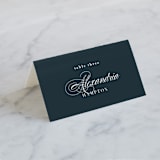 "Traditional" - Place Cards in Navy by lena barakat - Folded with Free Guest Printing
