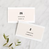 "bold blush" - Place Cards in Blush by frances mathys - Front with Free Guest Printing