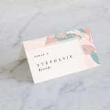 "Boho botanics" - Place Cards in Coral by Creo Study - Folded with Free Guest Printing