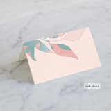 "Boho botanics" - Place Cards in Coral by Creo Study - Folded Back of Card