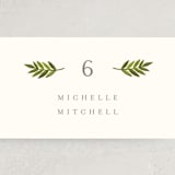 "Watercolor Laurels" - Place Cards in Leaf by Katharine Watson - Detail