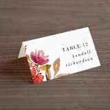 "Autumn Vows" - Place Cards in Burnt Orange by Chris Griffith - Folded with Free Guest Printing
