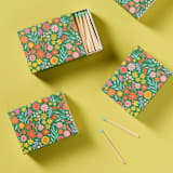 "Floral Meadow Matchbox with Colorful Matchsticks" - Party Matches and Matchbooks in green by Summer Hedglin
