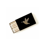 "Hummingbird Matchbox, Silver on White" - Party Matches and Matchbooks in white by Jessica Cunningham