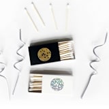 "Disco Ball Matchbox, Holographic on Black" - Party Matches and Matchbooks in black by Jessica Cunningham