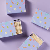 "Lavender Blossom Matchbox with Colorful Matchsticks" - Party Matches and Matchbooks in purple by Summer Hedglin