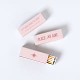 "Custom Peace. Joy. Love. Matchboxes, set of 100" - Party Matches and Matchbooks in pink by ForYourParty
