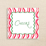 "Cheers Striped Personalized Cocktail Napkins " - Party Napkins in multicolor by Papel Custom Design