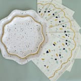 "Terrazzo  Dinner Napkins (16)" - Party Napkins in white by MA FÊTE