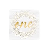 "Gold Onederland Cocktail Napkins - Pack of 20" - Party Napkins in gold by Jollity and Co