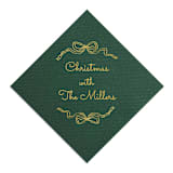 "Holiday Bow Napkins" - Party Napkins in green by ForYourParty