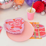 "You're The Cherry On Top Die Cut Cake Large Napkin - Pack of 16" - Party Napkins in pink by Jollity and Co
