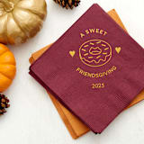 "Sweet Friendsgiving Napkin, cocktail size, set of 100" - Party Napkins in orange by ForYourParty