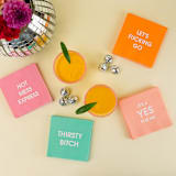 "It's A Yes For Me - Cocktail Napkins" - Party Napkins in pink by Chez Gagné