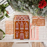 "Baking Spirits Bright Gingerbread House Large Napkins - Set of 16" - Party Napkins in brown by Jollity and Co