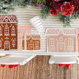 "Baking Spirits Bright Gingerbread House Large Napkins - Set of 16" - Party Napkins in brown by Jollity and Co