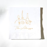 "Food, Family, Friends Napkins" - Party Napkins in white by ForYourParty