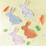 "Bunnies In The Garden Large "Bunny" Napkins - Set of 16" - Party Napkins in multicolor by Jollity and Co