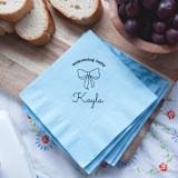 "Baby Shower Bows Welcome Napkin, cocktail size, set of 50" - Party Napkins in white by ForYourParty