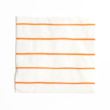 "Clementine Frenchie Striped Large Napkins" - Party Napkins in orange by Jollity and Co