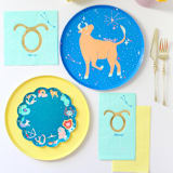 "Zodiac Taurus Guest Napkins - Set of 16" - Party Napkins in green by Jollity and Co
