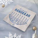 "Happy Hanukkah Cocktail Napkins, cocktail size, pack of 50" - Party Napkins in gray by ForYourParty