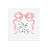 "Sweet Pink Bow Personalized Baby Shower Napkin" - Party Napkins in white by Papel Custom Design