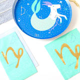 "Zodiac Capricorn Large Napkins - Set of 16" - Party Napkins in blue by Jollity and Co