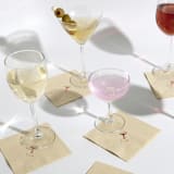 "Minimal Cocktail Glass Napkin, cocktail size, set of 50" - Party Napkins in beige by ForYourParty