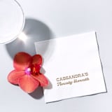 "Birthday Minimal Napkin, cocktail size, set of 50" - Party Napkins in white by ForYourParty