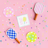 "Pickleball Social Club "Hit Me With Your Best Shot" Cocktail Napkins - Set of 20" - Party Napkins in multicolor by Jollity and Co
